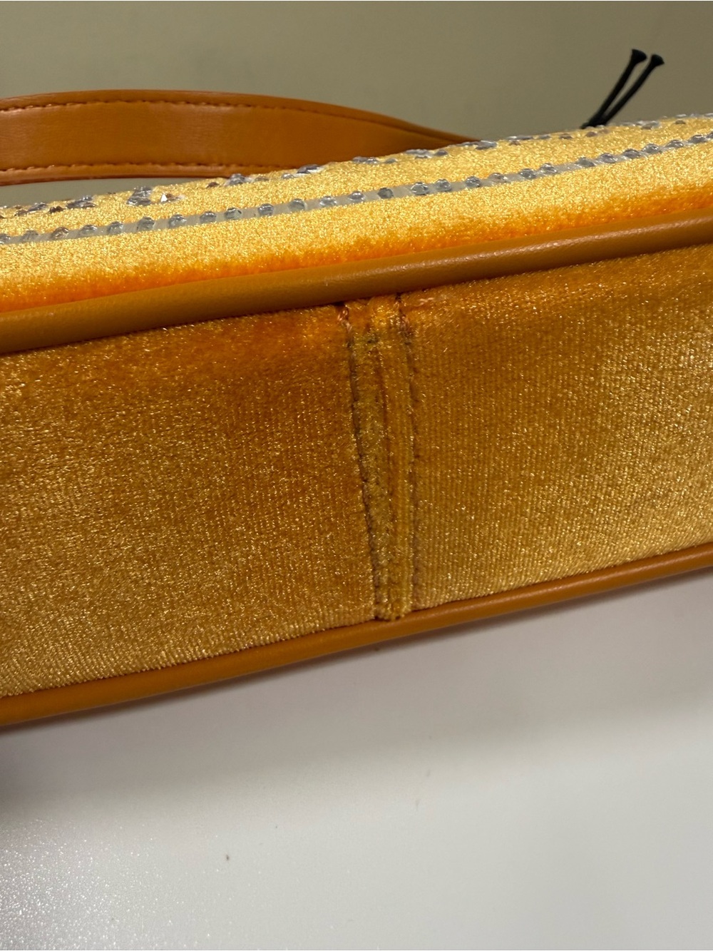 Von Dutch Orange Suede-Style Shoulder Bag with Embellished Logo - Picture 14 of 15